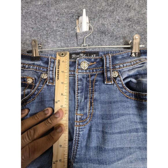 Miss Me Jeans Womens 27 Mid-Rise Bootcut K1225 M3636B41 Distressed Denim Pants - Picture 3 of 9